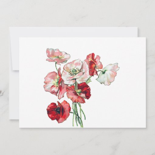 Funeral Bereavement Watercolor Poppies Thank You Zazzle