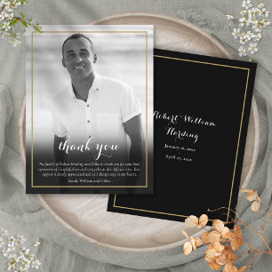 Funeral Black and White Photo Thank You Card