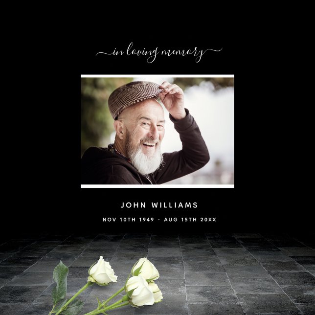 Funeral black photo memorial welcome poster (Creator Uploaded)