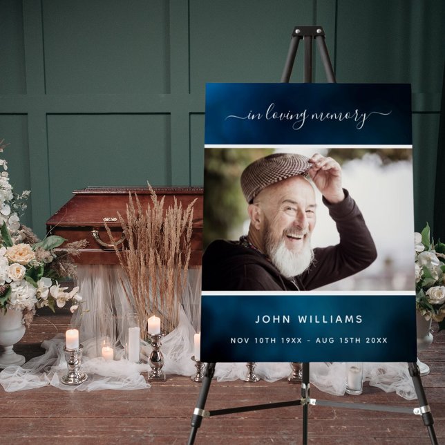 Funeral blue sky photo memorial welcome foam board (Creator Uploaded)