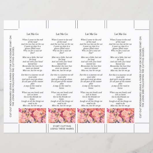 Funeral Bookmark Bright Floral (Back)