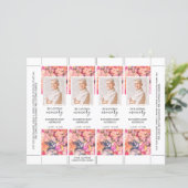 Funeral Bookmark Bright Floral (Standing Front)