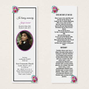 Funeral Bookmark Template Memorial Keepsake
