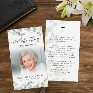 Funeral Botanical Celebrating Life Prayer Card