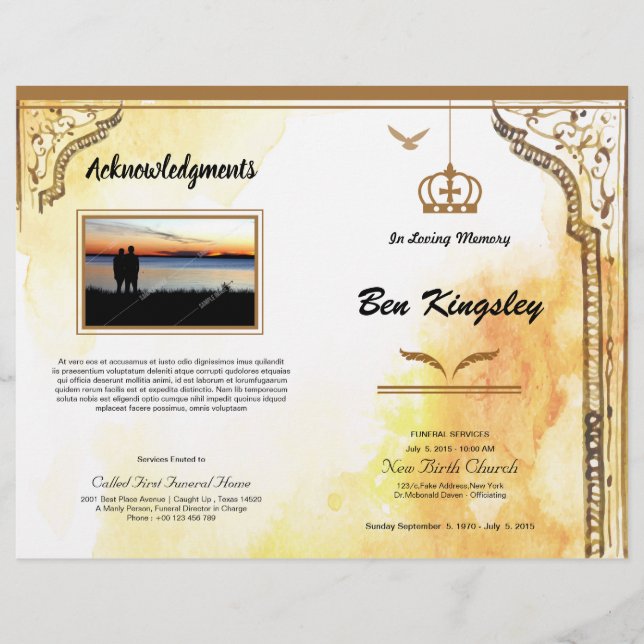 Funeral Brochure Template Flyer (Front)