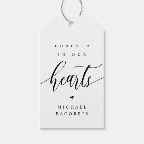 Funeral Candle Modern Calligraphy Black Script  Gift Tags
