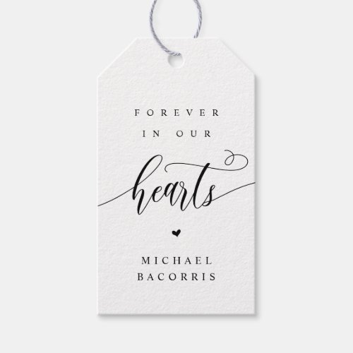 Funeral Candle Modern Calligraphy Black Script  Gift Tags