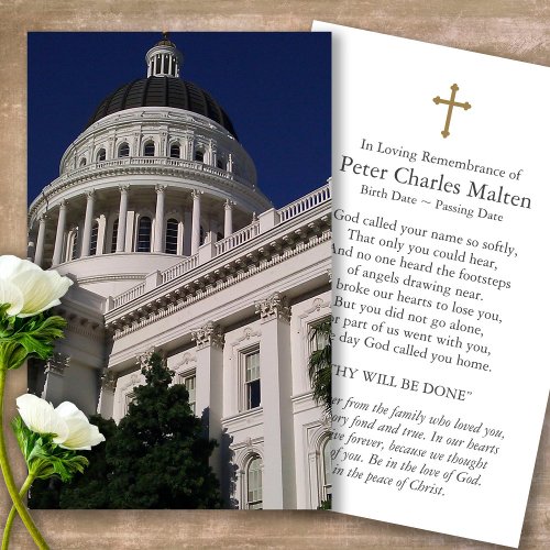 Funeral Capitol Building Prayer Sympathy Cards