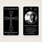 funeral card . elegant cross (Front & Back)