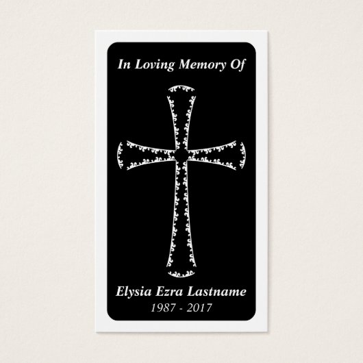 funeral card . elegant cross (Front)