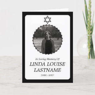 funeral card : elegant star of david