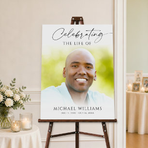 Funeral Celebrating Life of Photo Welcome Sign