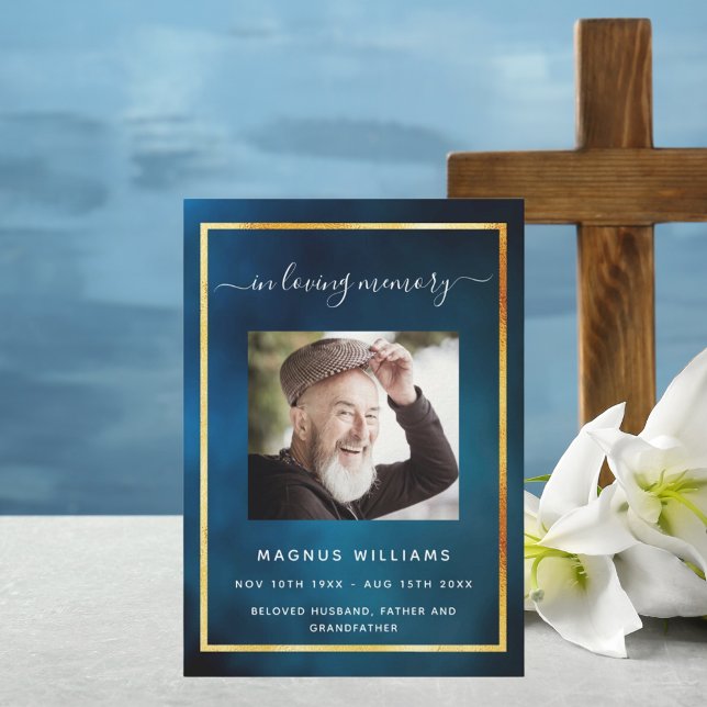 Funeral celebration of life blue sky photo program (Creator Uploaded)