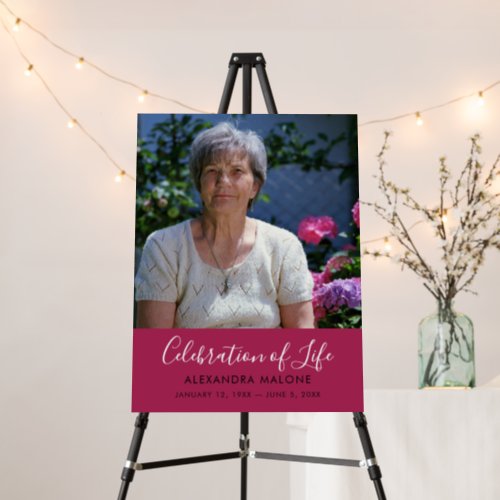 Funeral Celebration of Life Custom Photo  Text Foam Board