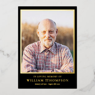 Funeral Celebration Of Life Gold Foil Program