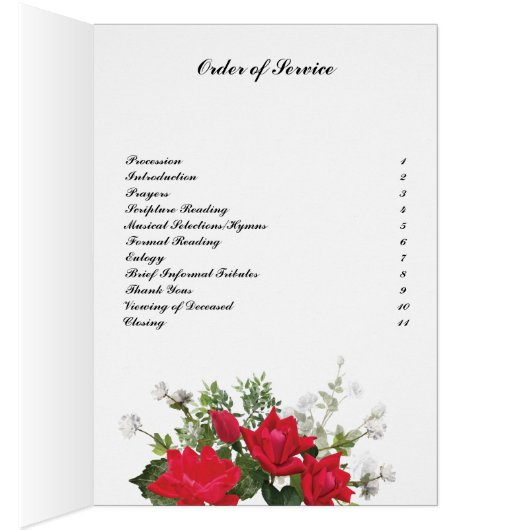 Funeral/Celebration of Life/Memorial Program (Inside (Right))
