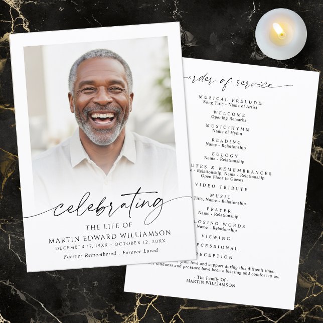 Funeral Celebration of Life Order of Service Photo Program (Creator Uploaded)