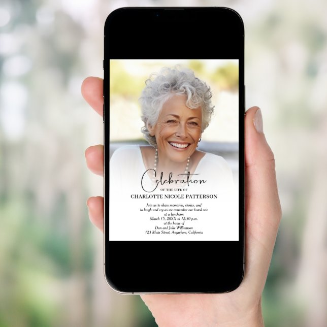 Funeral Celebration of Life Photo Invitation (Front Digital)