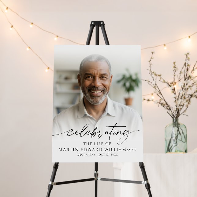 Funeral Celebration of Life Photo Memorial Foam Board (In Situ (Stand))