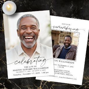 Funeral Celebration of Life Photo Memorial Invitation