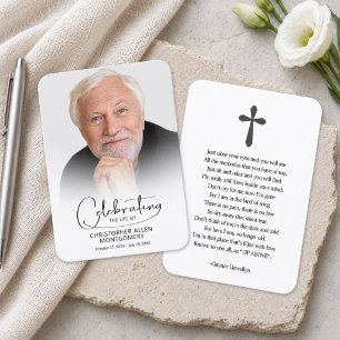 Funeral Celebration of Life Photo Prayer Card