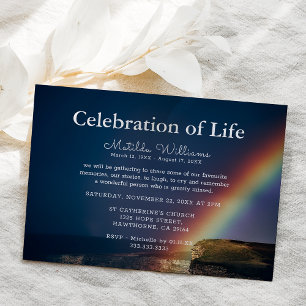 Funeral Celebration of Life Rainbow Memorial Invitation