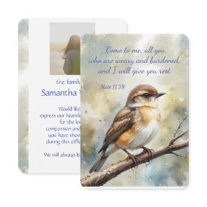 Funeral Celebration of Life Thank You Scripture Card