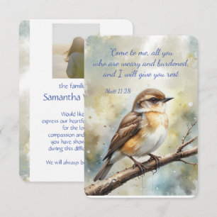 Funeral Celebration of Life Thank You Scripture Card