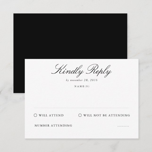 Funeral Ceremony Attendance RSVP Cards (Front/Back)
