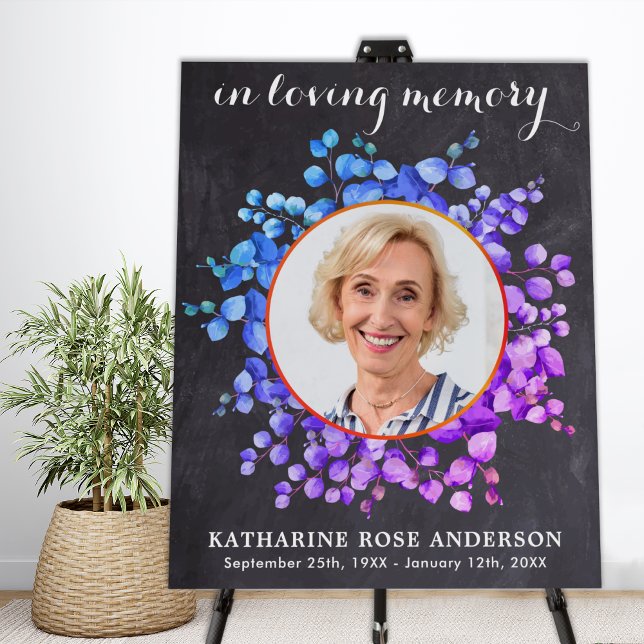 Funeral Chalkboard Eucalyptus Memorial Photo     Foam Board (Creator Uploaded)