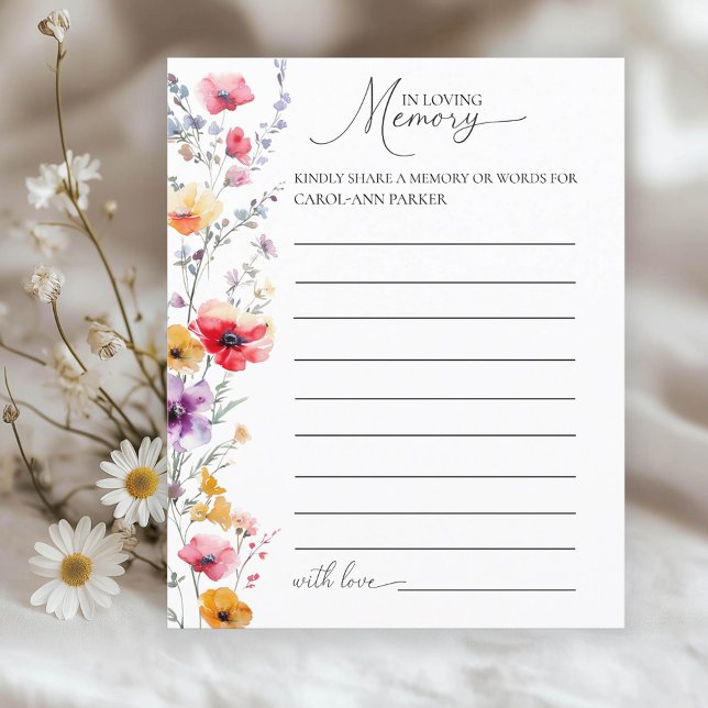 Funeral Colorful Wildflower "Share a memory" (Creator Uploaded)