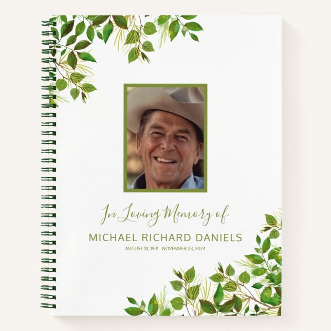 Funeral Condolence Photo Memorial Guest Book (Front)