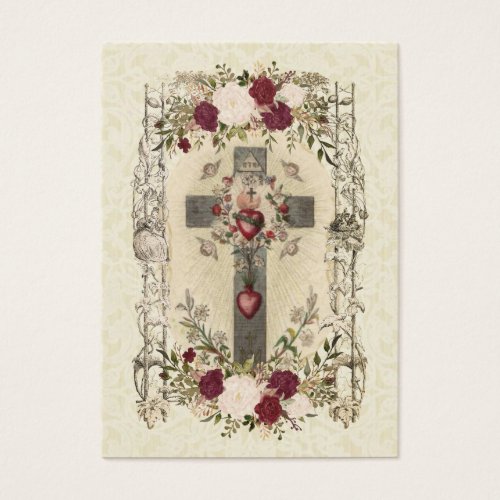 Funeral Cross Religious  Memorial Holy Card _