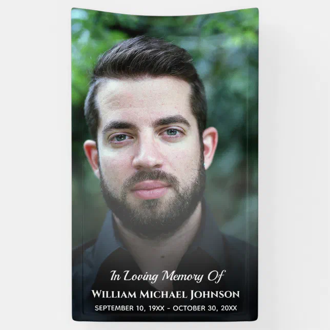 Funeral Custom Photo Bereavement In Loving Memory Banner Zazzle 4168