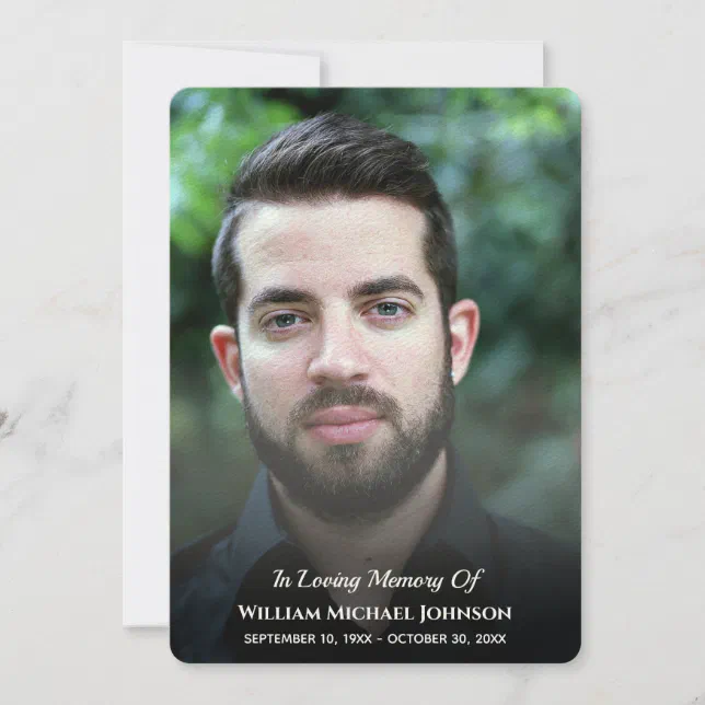 Funeral Custom Photo Bereavement In Loving Memory Thank You Card Zazzle