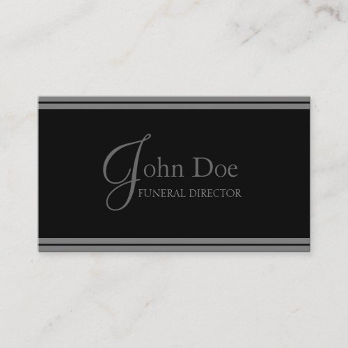 Funeral Director Black/Grey Stripes Business Card Templates