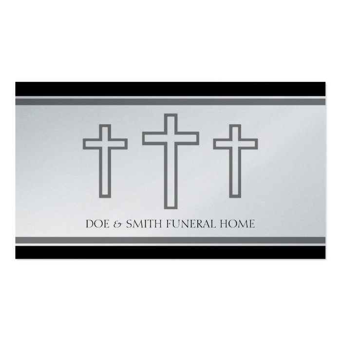 Funeral Director Crosses Crucifixes Platinum Paper Business Card Template