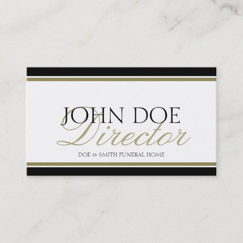 Funeral Director Gold Script Business Card