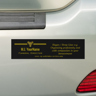 Funeral Director gold stripes and rising phoenix Bumper Sticker