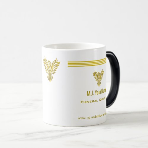 Funeral Director gold stripes and rising phoenix Magic Mug