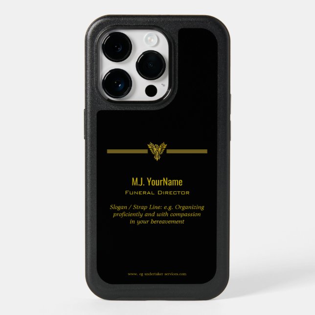 Funeral Director gold stripes and rising phoenix Otterbox iPhone Case (Back)