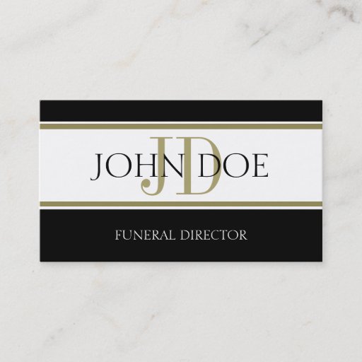 Customizable Funeral Director Gold Stripes Business Cards