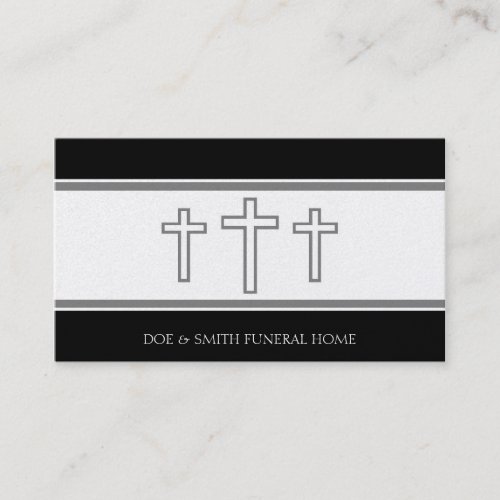 Funeral Director Grey Crosses Crucifixes Platinum Business Card