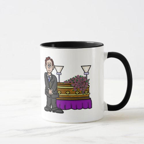 Funeral Director In Chapel with Casket Name Mug