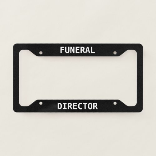 Funeral Director License Plate Frame