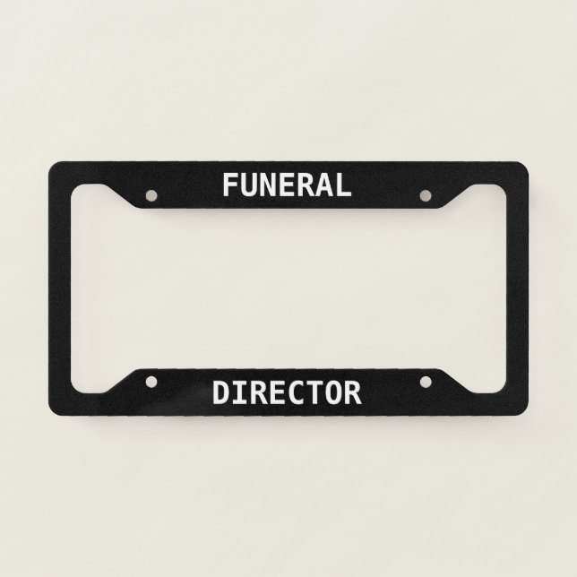 Funeral Director License Plate Frame (Front)