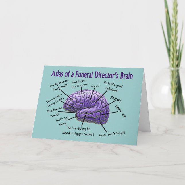 Funeral Director/Mortician Funny Brain Design Card (Front)