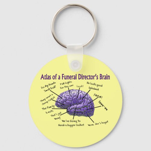 Funeral DirectorMortician Funny Brain Design Keychain