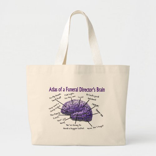 Funeral DirectorMortician Funny Brain Design Large Tote Bag