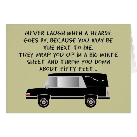 Funeral Director/Mortician Funny Hearse Design Cards (Front Horizontal)